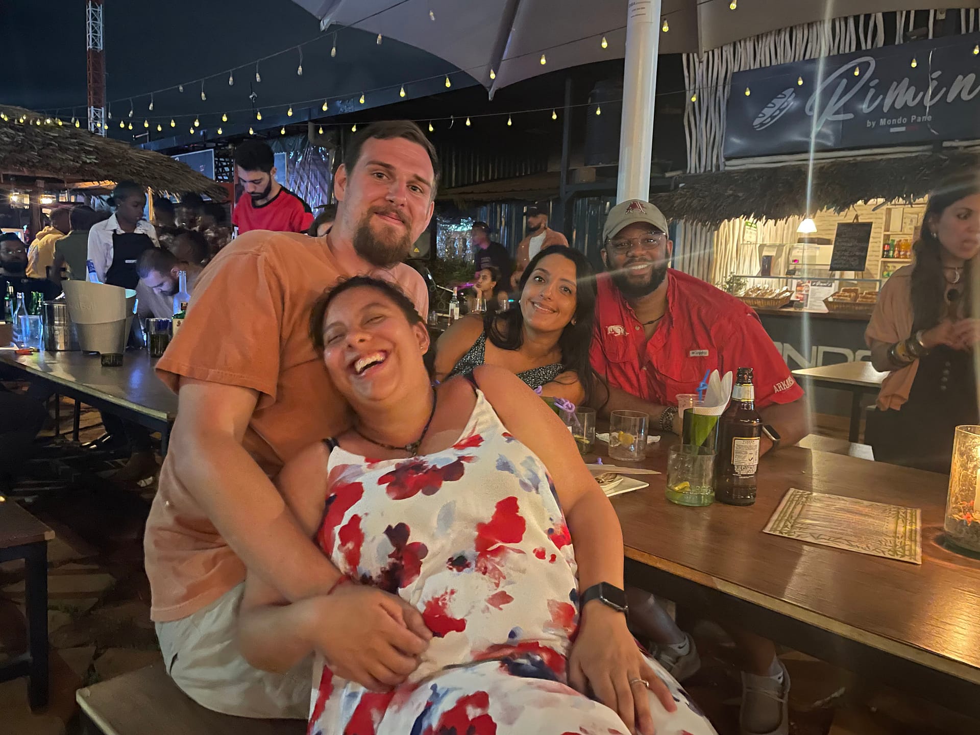 Night out in Nairobi with Ale and De'Andre who traveled with us!